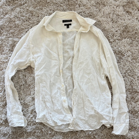 Banana Republic 100% Linen Button Up Shirt Size M - Picture 1 of 5